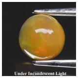 0.63ct 6mm Round Cabochon Natural Opal - Color Fla