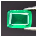 1.17ct 7.7x5.5mm Baguette Natural Green Chalcedony