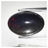 2.61ct 12.5x8.5mm Oval Natural Black Opal - Rainbo