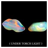 Pair 2pcs Rare AAA Floral Flash Play Of Color Crys