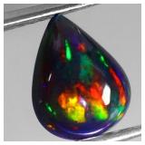 Pear Natural AAA Floral Flash Play Of Color Black