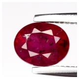 0.74ct 5.5x4.5mm Oval Natural Purplish Red Ruby -
