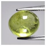 3.43ct Oval Cabochon Natural Yellowish Green Gross