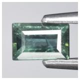 0.30ct Baguette Natural Bluish Green Sapphire - He