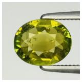 0.95ct 7.5x6mm Oval Natural Green Tourmaline - Unh