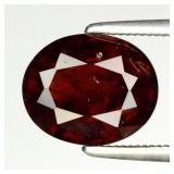 3.76ct 9.5x7.8mm Oval Natural Orangish Red Spessar