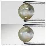 0.93ct Round Cabochon Natural Green Cat's Eye Chry