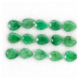 Pear Cut Natural Unheated Green Emerald Brazil 15p