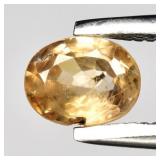 0.46ct 4.8x3.8mm Oval Natural Yellow Zircon - Unhe