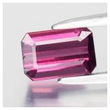 1.07ct Octagon Natural Pinkish Purple Rhodolite Ga