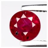 0.56ct 4.5mm Round Natural Red Ruby - Heated, Mada