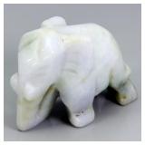 133.20ct 37x28mm Elephant Carving Natural White Gr