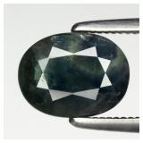 1.47ct 8x6mm Oval Natural Green Blue Sapphire - He