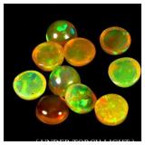 Round Cab AAA Floral Flash Play Of Color Crystal F