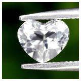 0.74ct 6x5mm VVS Heart Natural White Topaz - Unhea