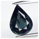 0.87ct 7.2x5.3mm Pear Natural Greenish Blue Sapphi
