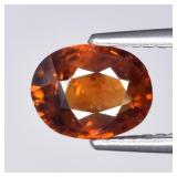 1.58ct 7.5x6mm Oval Natural Orange Zircon - Unheat