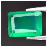 1.13ct 7.2x5.3mm Baguette Natural Green Chalcedony