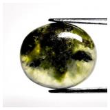 10.93ct 15.3x13.2mm Oval Cabochon Natural Green Pr