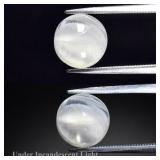 3.49ct Round Cabochon Natural White Cat's Eye Moon