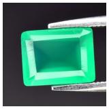 1.49ct 8x6.2mm Baguette Natural Green Chalcedony -