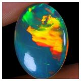 Oval AAA Floral Flash Play Of Color Crystal Fire O