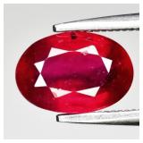 2.09ct 8.7x6mm Oval Natural Rich Red Ruby - Heated