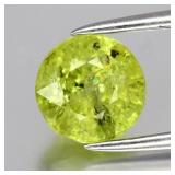 1.67ct 6.5mm Round Natural Yellowish Green Grossul