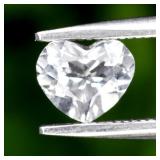 0.72ct 6x5mm VS Heart Natural White Topaz - Unheat