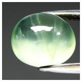 7.43ct 11.8x9.8mm Oval Cabochon Natural Green Preh