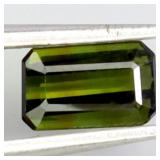 Octagon Cut Unheated Green Tourmaline Mozambique 0