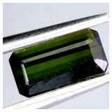 Octagon Natural Unheated Deep Green Tourmaline Moz