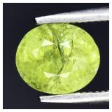 1.20ct 6.7x5.7mm Oval Natural Green Grossular Garn
