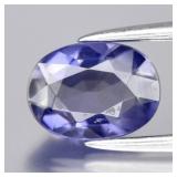 0.95ct 7.5x5.5mm VS Oval Natural Bluish Violet Iol