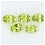Oval Cut Natural Unheated Apple Green Peridot 5pcs