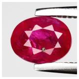 0.77ct 5.7x4.5mm Oval Natural Purplish Red Ruby -
