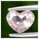 0.56ct 6x5mm VS Heart Natural Pink Rose Quartz - U