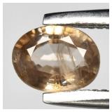0.41ct 5x3.7mm Oval Natural Champagne Zircon - Unh