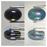 1.09ct Oval Cabochon Natural Black Opal - Rainbow