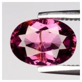 1.07ct Oval Natural Purplish Pink Rhodolite Garnet