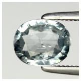 0.69ct 6.5x5.3mm Oval Natural Bluish Green Tourmal
