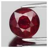 1.10ct 5.5mm Round Natural Red Ruby - Heated Glass