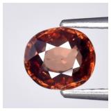 1.20ct 6.3x5.5mm VS Oval Natural Orange Zircon - U