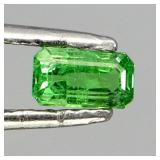 Emerald Cut Unheated Top Rich Green Tsavorite Garn