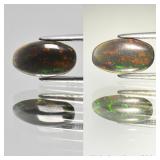 0.81ct 11x6.3mm Oval Cabochon Natural Black Opal -