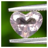 0.56ct 6x5mm VS Heart Natural Pink Rose Quartz - U