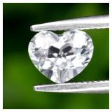 0.72ct 6x5mm VVS Heart Natural White Topaz - Unhea