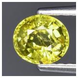 0.72ct 5.5x4.8mm Oval Natural Yellowish Green Gros