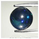 0.94ct 7mm Round Cabochon Natural Black Opal - Col
