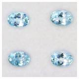 Oval Cut Natural Top Sky Blue Topaz Africa 4pcs 3.